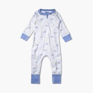 NEW SAPLING ORGANIC baby zip romper in sardines